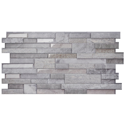 Smart Tiles Peel and Stick 2-Sheet 23 x 11 Backsplash - Pietra Pozzuoli|Dosseret Smart Tiles peler et coller 23 x 11, 2 feuilles - Pietra Pozzuoli