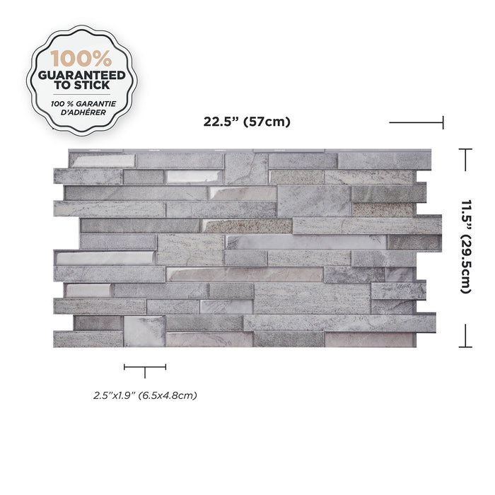 Dosseret Smart Tiles peler et coller 23 x 11, 2 feuilles - Pietra Pozzuoli