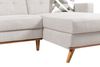 Kort & Co. Freeman 2-Piece Right-Facing Sectional with Wood Legs – Dove White | Sofa sectionnel de gauche Freeman de Kort & Co. 2 pièces po en tissu d’apparence lin avec pattes en bois - blanc colombe