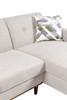 Kort & Co. Freeman 2-Piece Right-Facing Sectional with Wood Legs – Dove White | Sofa sectionnel de gauche Freeman de Kort & Co. 2 pièces po en tissu d’apparence lin avec pattes en bois - blanc colombe