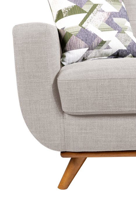 Sofa sectionnel de gauche Freeman de Kort & Co. 2 pièces po en tissu d’apparence lin avec pattes en bois - blanc colombe