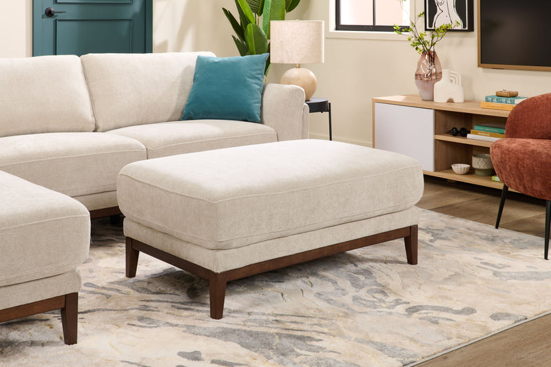 Pouf Horizon de 44,09 po en tissu - pierre