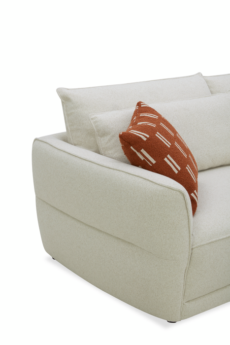 Sofa sectionnel Palisade de 6 pièces en tissu avec console de rangement à dessus relevable et coussins décoratifs - sable