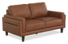 Chateau d’Ax Venice 65" Traditional Genuine Leather Loveseat – Light Brown | Causeuse traditionnelle Venice de Château d’Ax de 65 po en cuir véritable - brun clair