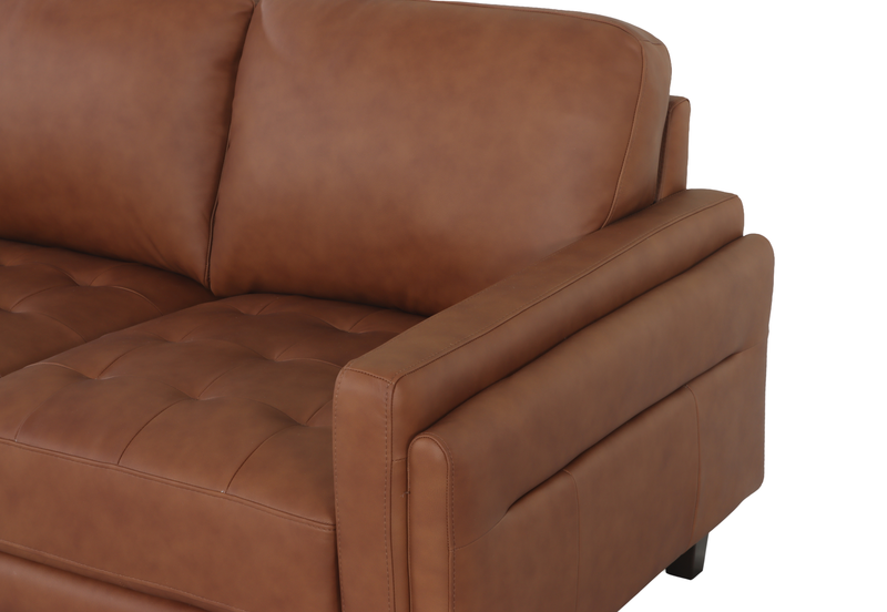 Sofa Venice de Château d’Ax de 91 po en cuir 100 % véritable - brun clair
