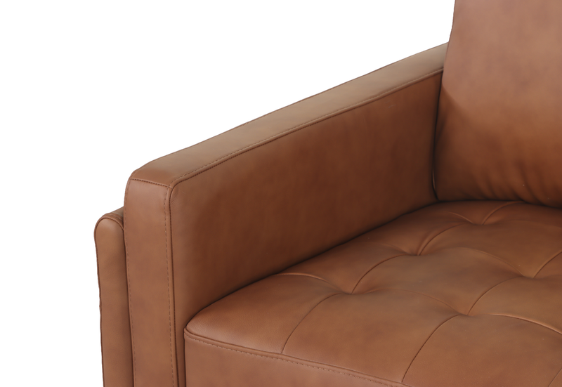 Sofa Venice de Château d’Ax de 91 po en cuir 100 % véritable - brun clair