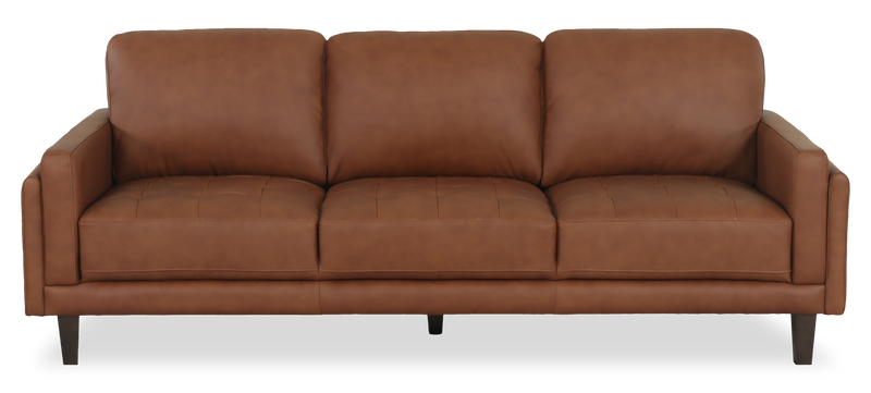 Sofa Venice de Château d’Ax de 91 po en cuir 100 % véritable - brun clair