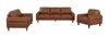 Chateau d’Ax Venice 91" Traditional Genuine Leather Sofa – Light Brown | Sofa traditionnel Venice de Château d’Ax de 91 po en cuir véritable - brun clair
