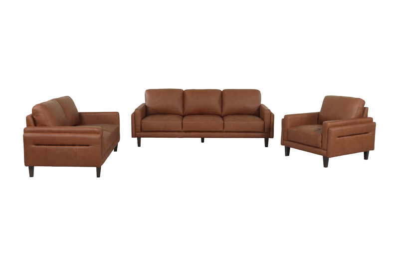 Fauteuil d’appoint Venice de Château d’Ax de 39 po en cuir 100 % véritable - brun clair