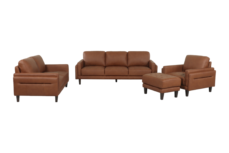 Fauteuil d’appoint Venice de Château d’Ax de 39 po en cuir 100 % véritable - brun clair