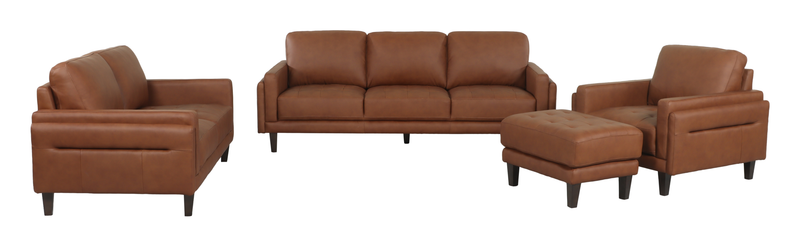 Sofa Venice de Château d’Ax de 91 po en cuir 100 % véritable - brun clair