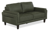 Chateau d’Ax Venice 65" Traditional Genuine Leather Loveseat – Green  | Causeuse traditionnelle Venice de Château d’Ax de 65 po en cuir véritable - verte