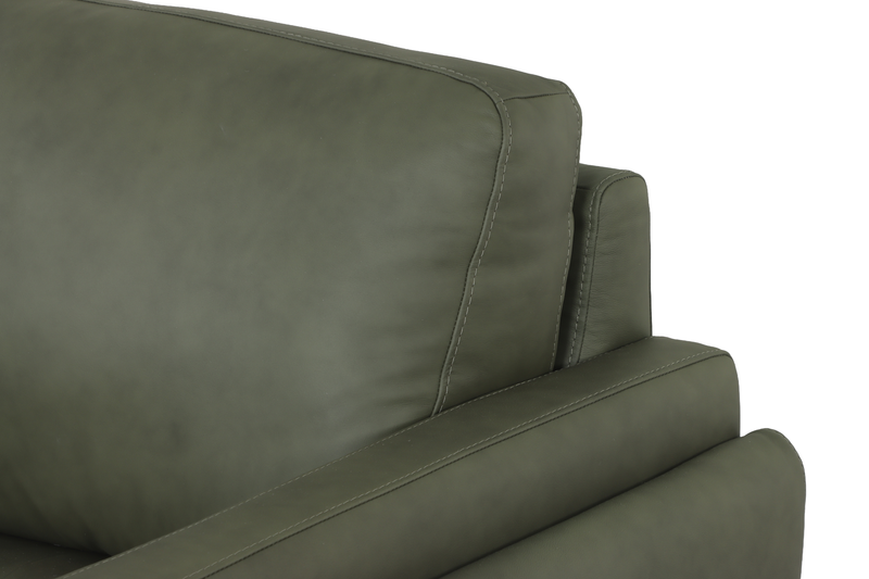 Sofa traditionnel Venice de Château d’Ax de 91 po en cuir véritable - vert