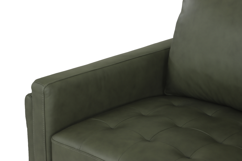 Sofa traditionnel Venice de Château d’Ax de 91 po en cuir véritable - vert
