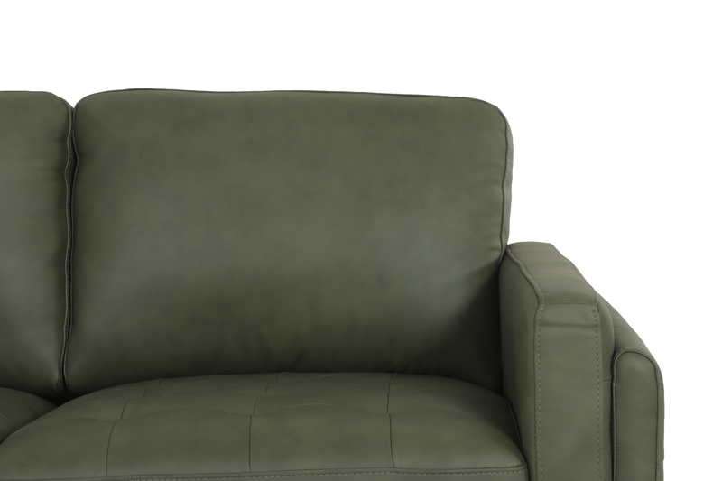 Sofa traditionnel Venice de Château d’Ax de 91 po en cuir véritable - vert