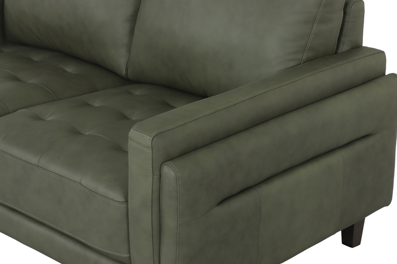 Sofa traditionnel Venice de Château d’Ax de 91 po en cuir véritable - vert