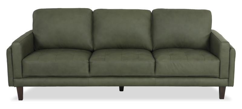 Sofa traditionnel Venice de Château d’Ax de 91 po en cuir véritable - vert