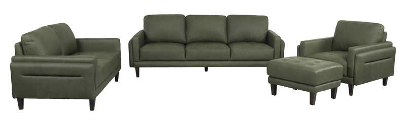 Sofa traditionnel Venice de Château d’Ax de 91 po en cuir véritable - vert