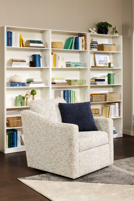 Fauteuil d’appoint pivotant personnalisable de Sofa Lab de 32 po fabriqué au Canada en tissu - tissu décoratif Rust 