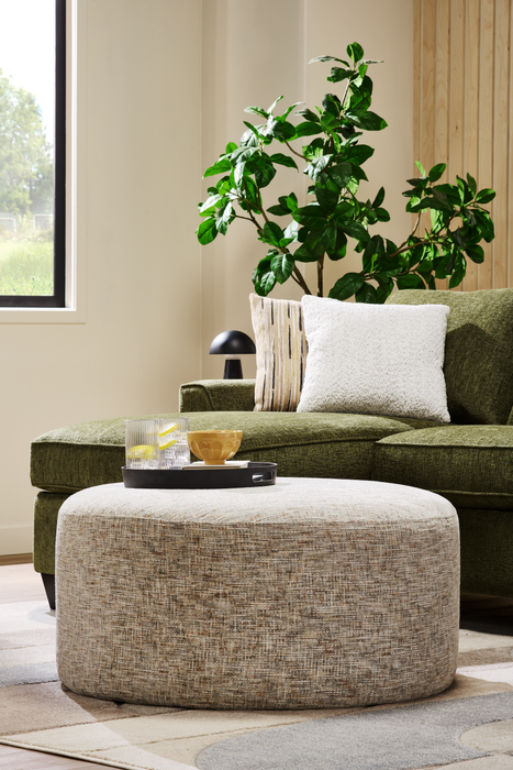 Pouf courbé personnalisable de Sofa Lab de 38 po fabriqué au Canada en tissu - tissu décoratif Rust