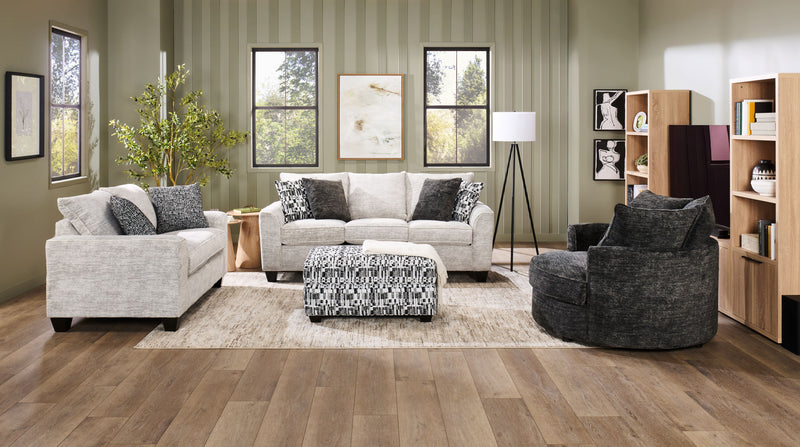 Causeuse personnalisable Roll de Sofa Lab de 63 po fabriqué au Canada en tissu - Plush Oyster