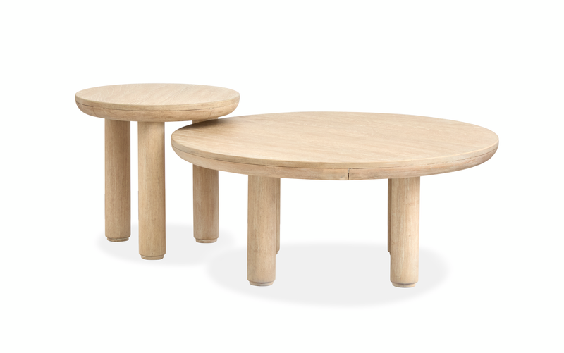 Ensemble de 2 tables d’appoint gigognes rondes Adelaide - brun Sanibel
