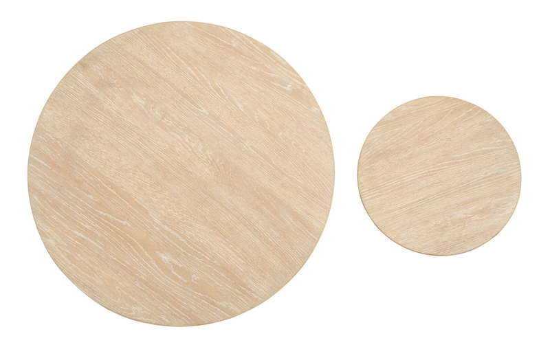 Ensemble de 2 tables d’appoint gigognes rondes Adelaide - brun Sanibel