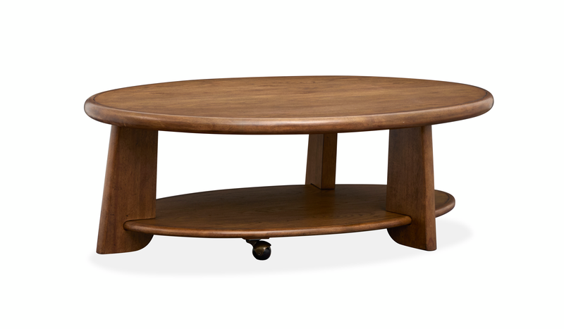 Table à café Baltic de 30 po avec rangement et roulettes - brun-fauve 