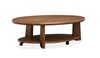 Table à café Baltic de 30 po avec rangement et roulettes - brun-fauve 