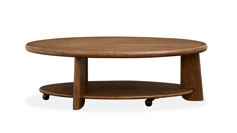 Table à café Baltic de 30 po avec rangement et roulettes - brun-fauve 