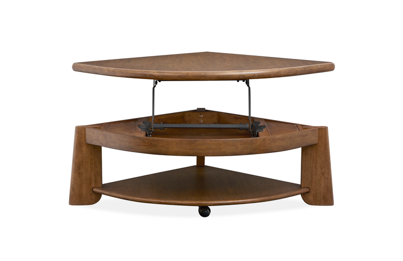 Table à café Baltic de 38 po avec dessus relevable et rangement - brun-fauve 