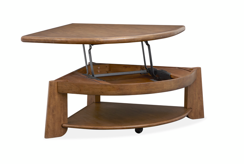 Table à café Baltic de 38 po avec dessus relevable et rangement - brun-fauve 