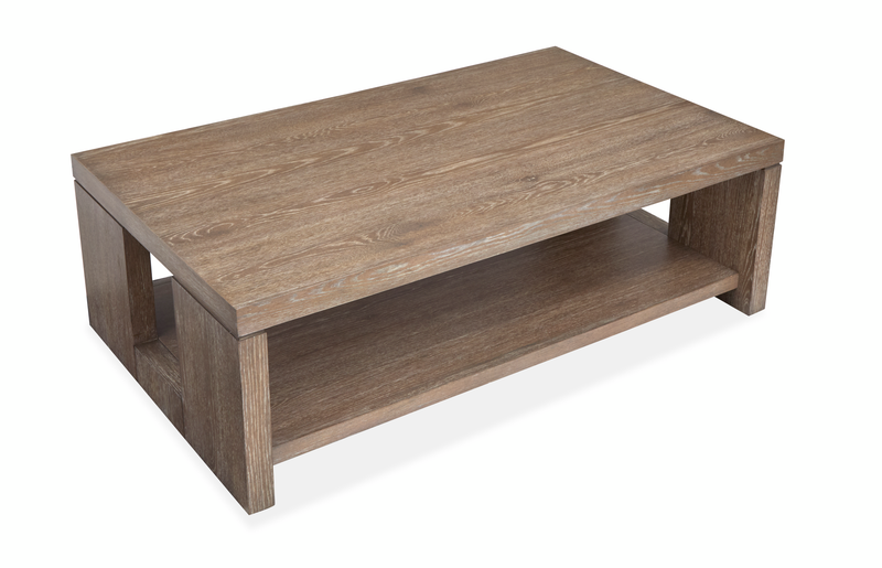 Table à café Bukley de 50 po avec rangement et roulettes - brun épicé
