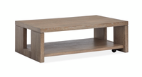 Table à café Bukley de 50 po avec rangement et roulettes - brun épicé
