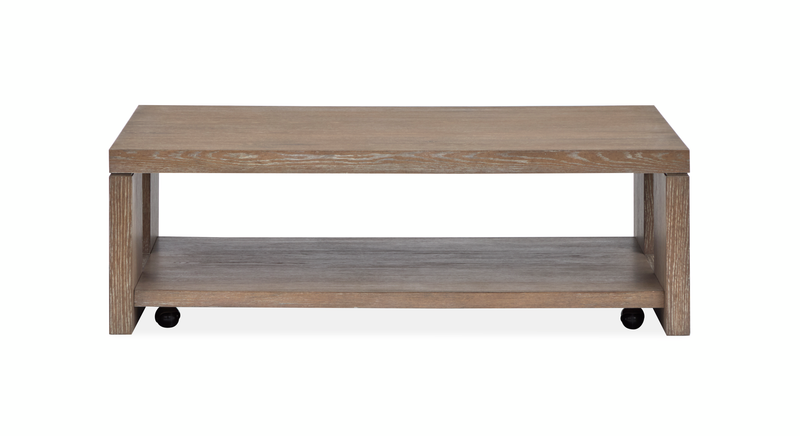 Table à café Bukley de 50 po avec rangement et roulettes - brun épicé