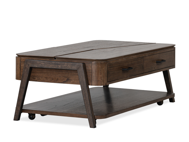 Table à café Camdale de 52,5 po avec dessus relevable et rabattable et rangement - chocolat
