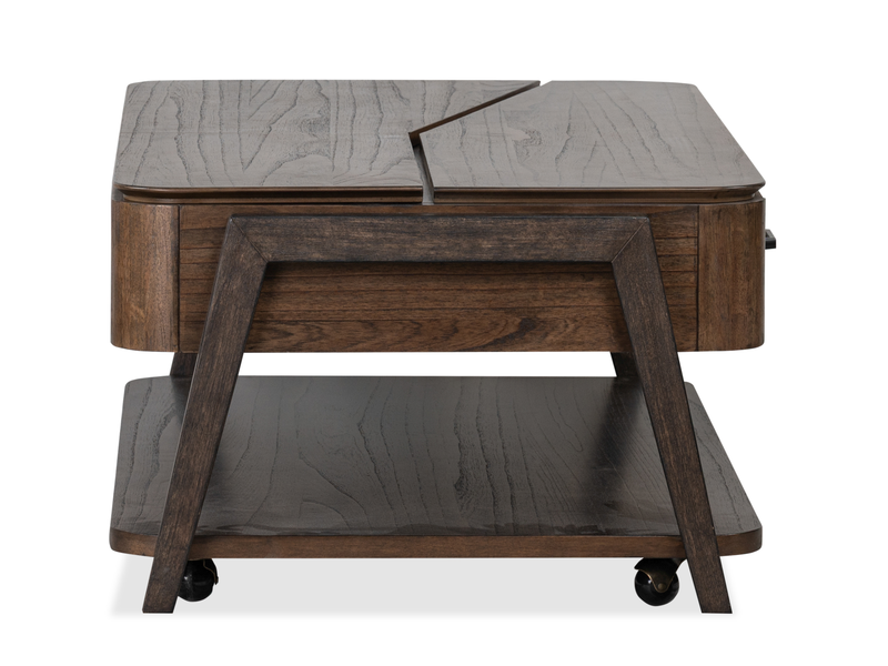 Table à café Camdale de 52,5 po avec dessus relevable et rabattable et rangement - chocolat