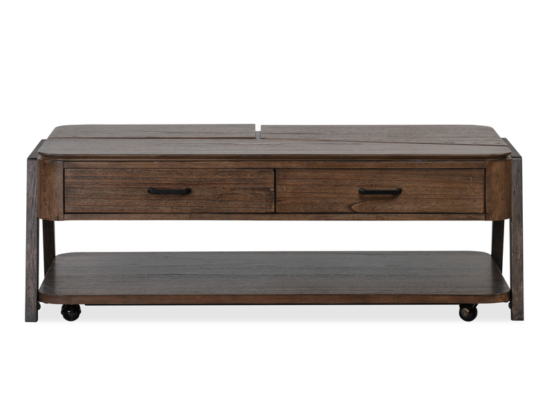 Table à café Camdale de 52,5 po avec dessus relevable et rabattable et rangement - chocolat