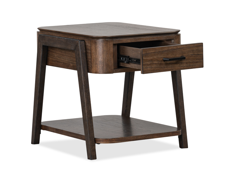 Table de bout Camdale de 22 po avec rangement - chocolat