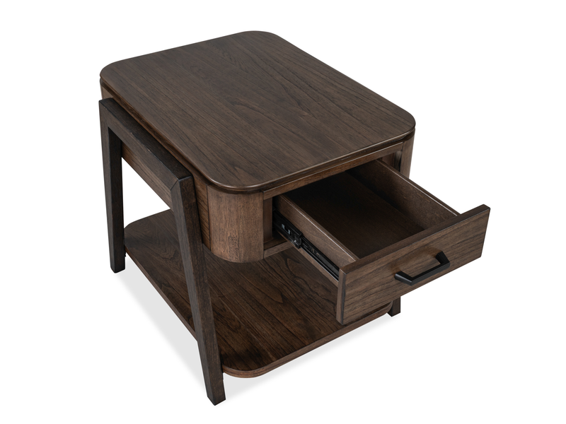 Table de bout Camdale de 22 po avec rangement - chocolat