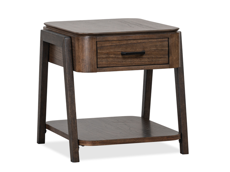 Table de bout Camdale de 22 po avec rangement - chocolat