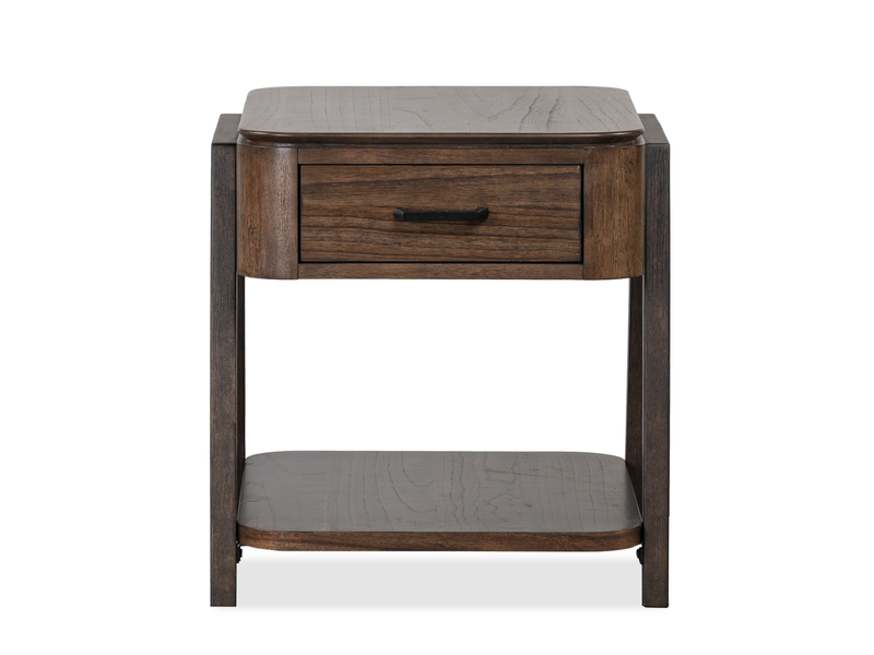 Table de bout Camdale de 22 po avec rangement - chocolat