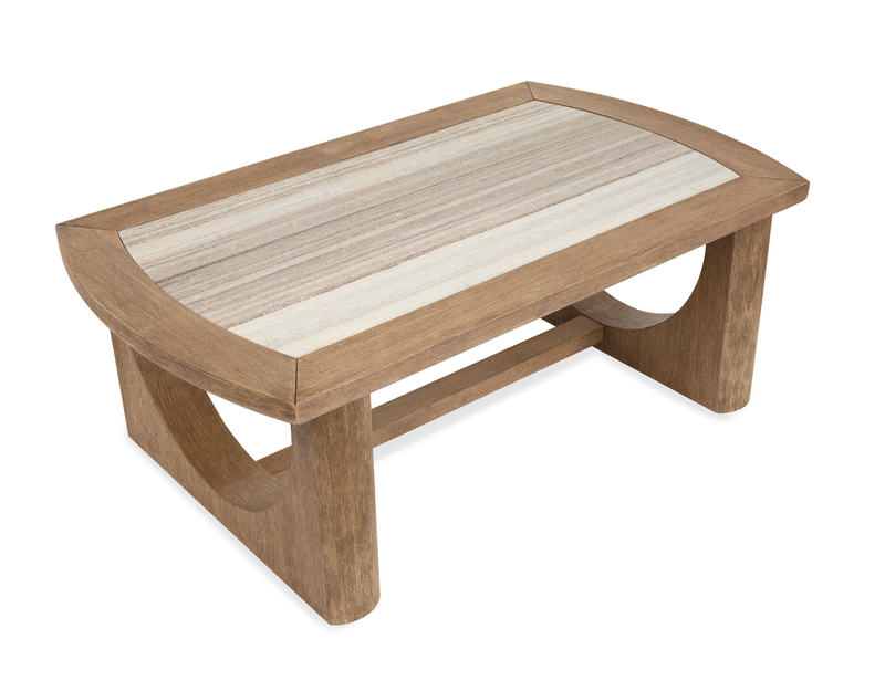 Table à café Caroline de 50 po avec rangement et dessus en marbre - beige Riverbend 