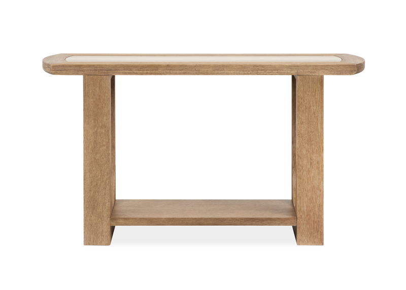 Table de salon Caroline de 50 po avec rangement et dessus en marbre - beige Riverbend 