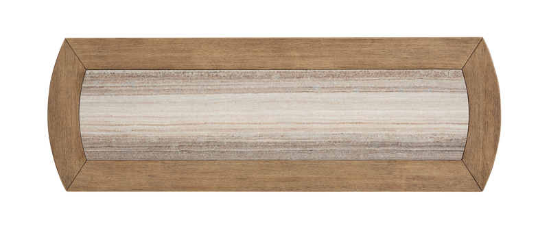 Table de salon Caroline de 50 po avec rangement et dessus en marbre - beige Riverbend 