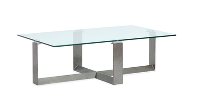 Consort 50" Coffee Table with Tempered Glass Top - Aged Pewter | Table à café Consort de 50 po avec dessus en verre trempé - étain vieilli