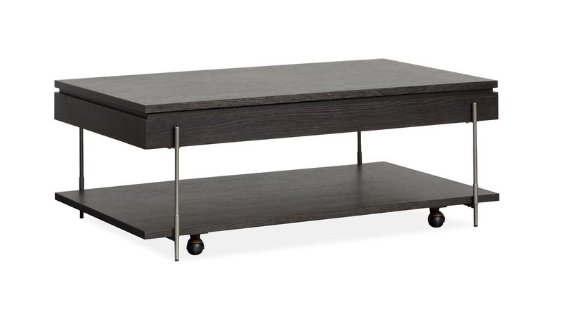 Table à café Corrall de 50 po avec dessus relevable et rangement - Briarsmoke foncé
