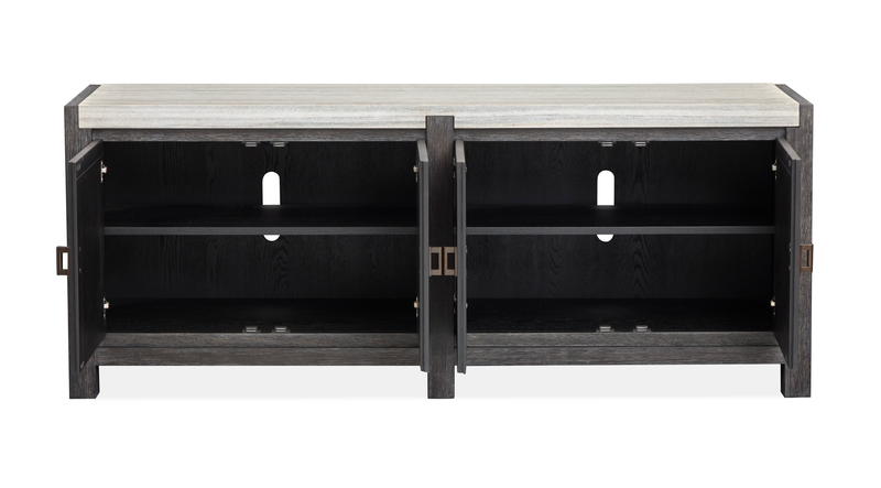 Armoire décorative Ernest de 70 po avec dessus en marbre - noir Ravenwood