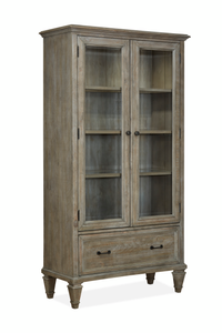 Bibliothèque Gerrard de 40 po avec portes en verre trempé - gris tourterelle