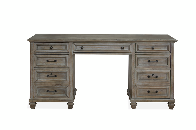 Bureau Gerrard de 66 po avec rangement - gris tourterelle
